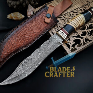 Hunting Bowie Knife – Damascus Steel 9.5"