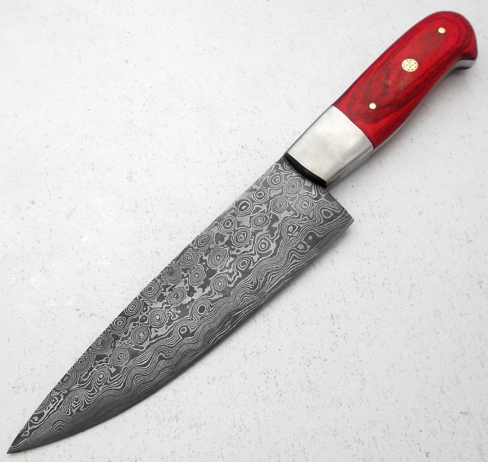 Custom Manufactured Beautiful Damascus Steel Chef Kitchen Knife