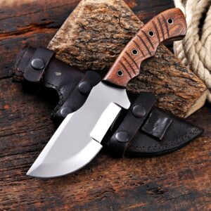 D2 Tool Steel blade Overall length 10" Blade 5" wood handle scales sheath