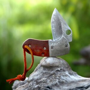 Damascus outdoor fruit knife, folding portable mini small knife, sharp and high hardness stainless steel folding knife