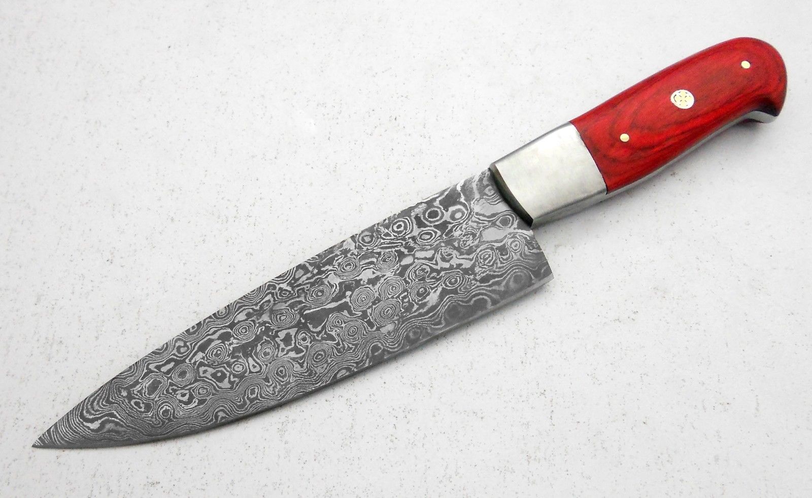 Custom Manufactured Beautiful Damascus Steel Chef Kitchen Knife - Image 2