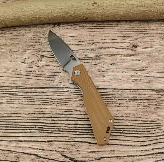 High quality outdoor D-2 folding knife G10 with fin handle camping hunting survival knife EDC rescue tool - Image 3