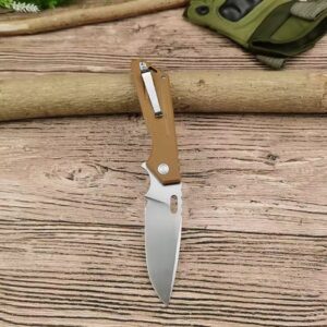 High quality outdoor D-2 folding knife G10 with fin handle camping hunting survival knife EDC rescue tool